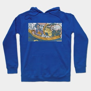Antique World Map detail with Claudius Ptolemy Hoodie